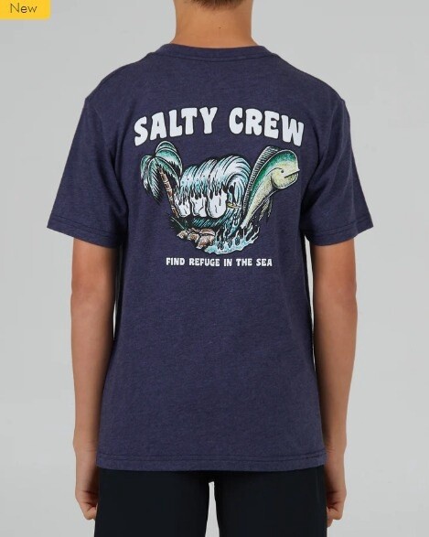 SALTY CREW SHAKA BOYS S/S TEE, Color: NAVY HEATHER, Size: S