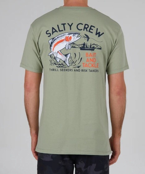SALTY CREW FLY TRAP PREMIUM S/S TEE, Color: DUSTY SAGE, Size: S