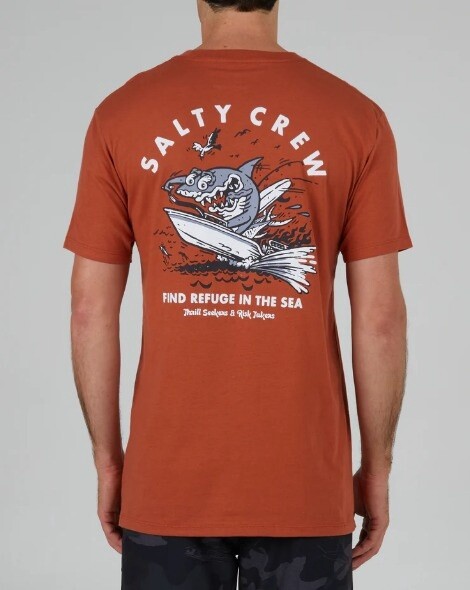 SALTY CREW HOT ROD SHARK S/S TEE, Color: RUST, Size: S
