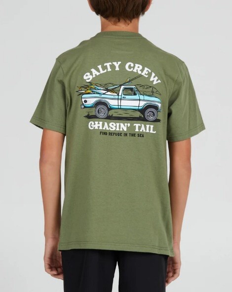 SALTY CREW OFF ROAD BOYS S/S TEE, Color: SAGE GREEN, Size: S