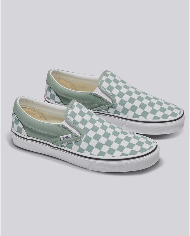 vans classic slip on color theory checkerboard iceberg, Size: 4.0