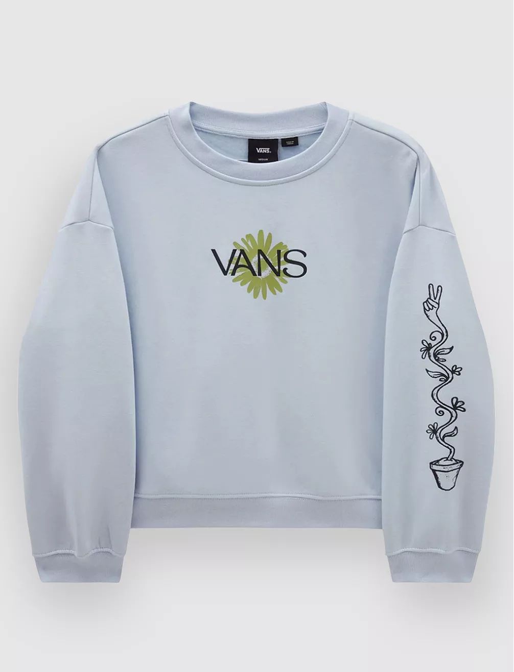 vans bee peace slouchy crew halogen blue, Size: s