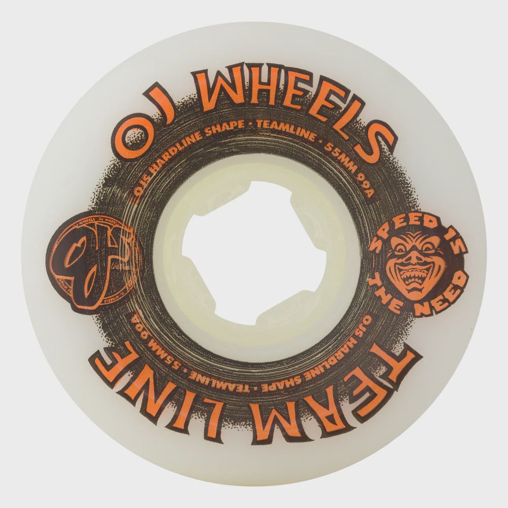 55mm Team Line Original White Blk/ Orange Hardline 99A OJ, Size: 55mm