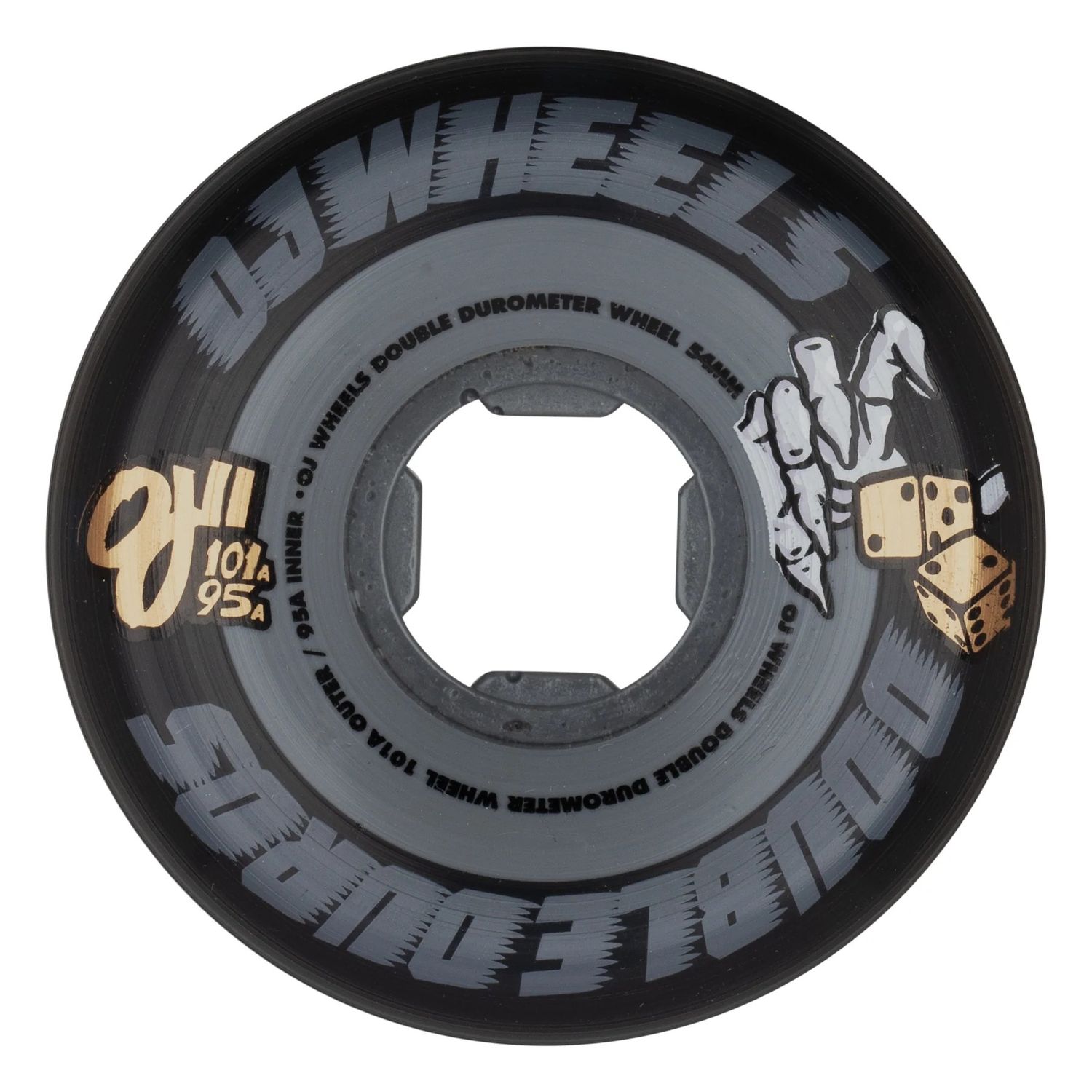 54mm Double Duro Black Gray 101A/95A OJ Wheels