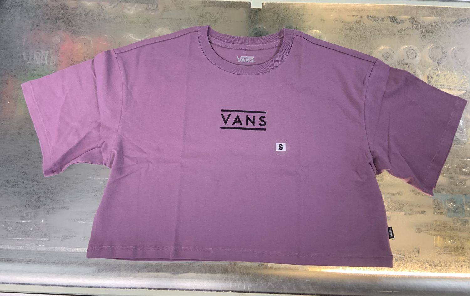 Vans Crop Box Relax Tee Grape Jam, Size: S