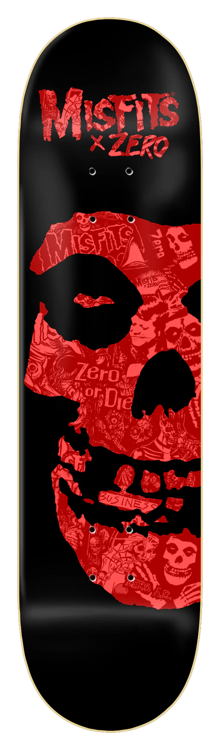 Zero Misfits Collage Deck- Blk/ Red- 8.5, Size: 8.5