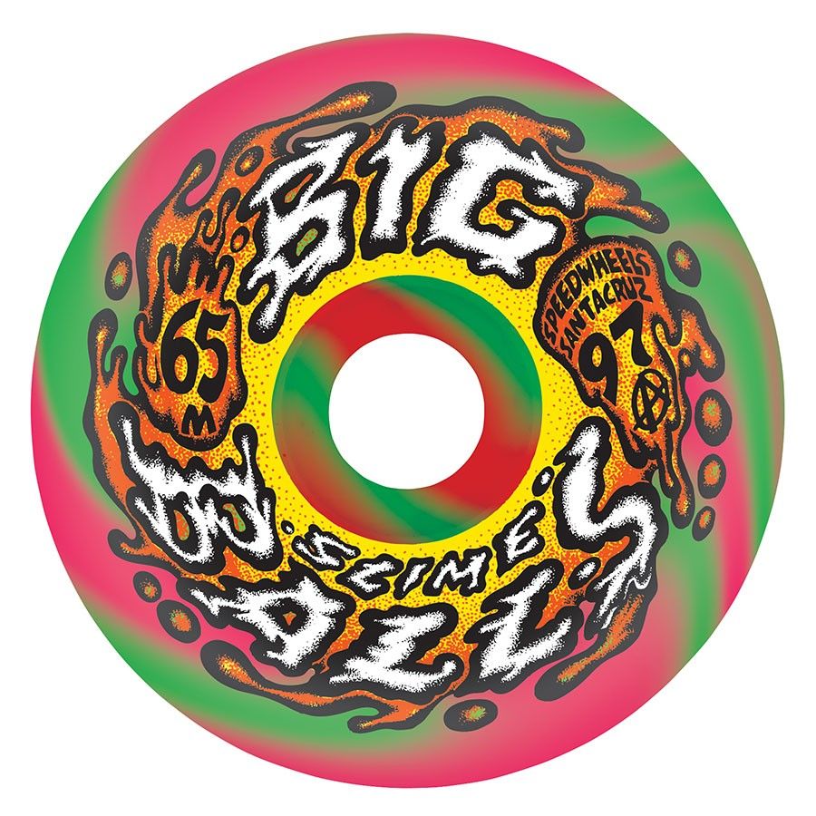 Slime Balls Big Balls Pink Green Swirl 65mm 97a, Size: 65mm
