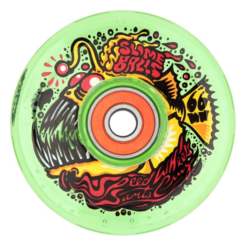 66mm Light Ups Angler OG Slime Neon Green 78a Slime Balls Wheels