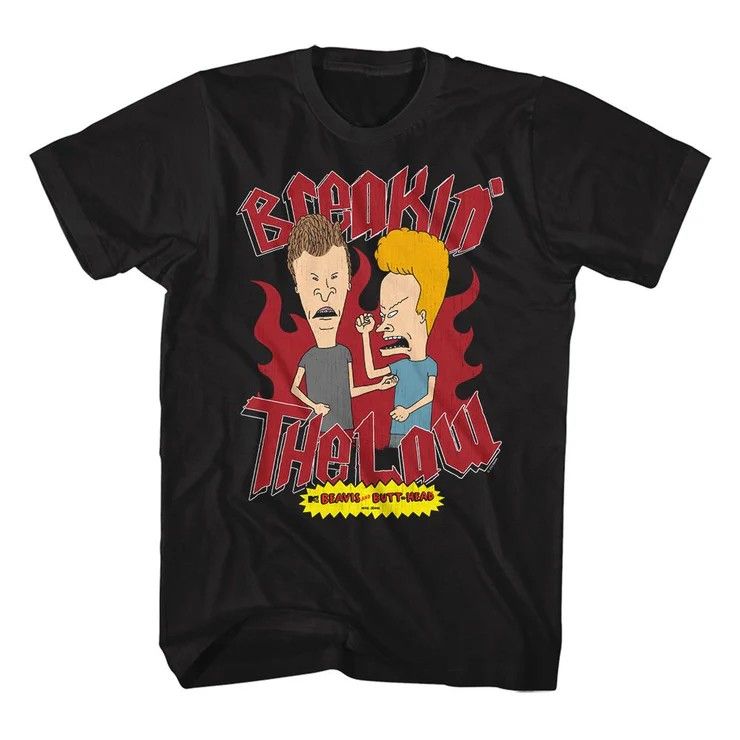 Beavis and Butthead- Breaking the Law S/S Tess, Size: M