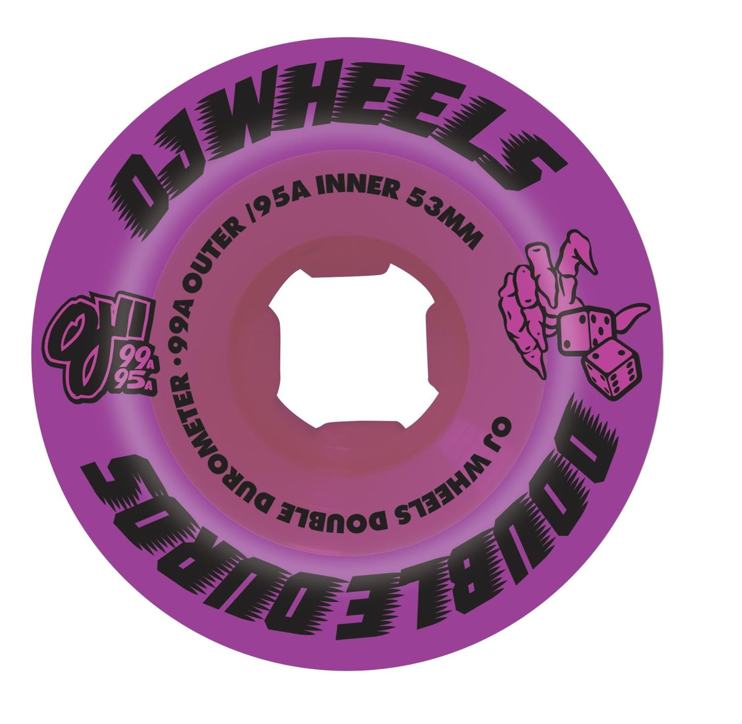 OJ Double Duro 53mm 99a/95a Purple, Size: 53mm