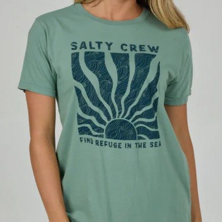 Salty Crew Perfect Set Boyfriend Tee Sage, Size: XS