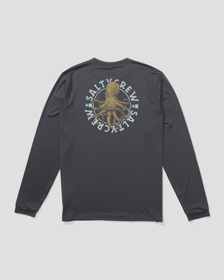 Salty Crew Tentacles LS Sunshirt Charcoal, Size: S