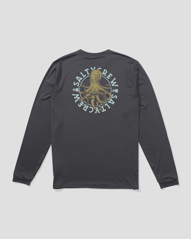 Salty Crew Tentacles LS Sunshirt Charcoal