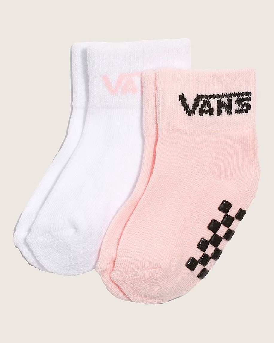 Vans Infant Classic Crew Checkerboard, Color: POWDER PINK, Size: 0-12MO