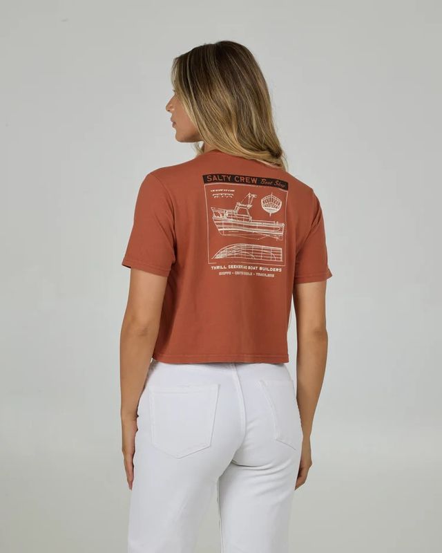 Salty Crew Boat Shop Crop Top Tee