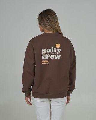 Salty Crew Small Bite Crew Top  - Espresso