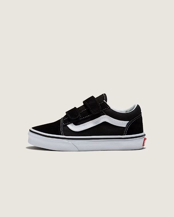 VANS KIDS OLD SKOOL V BLK WHITE, Size: 11.0