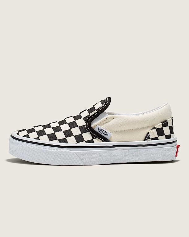 VANS CLASSIC SLIP-ON KIDS BLK/TRUWHT CHECK, Size: 1