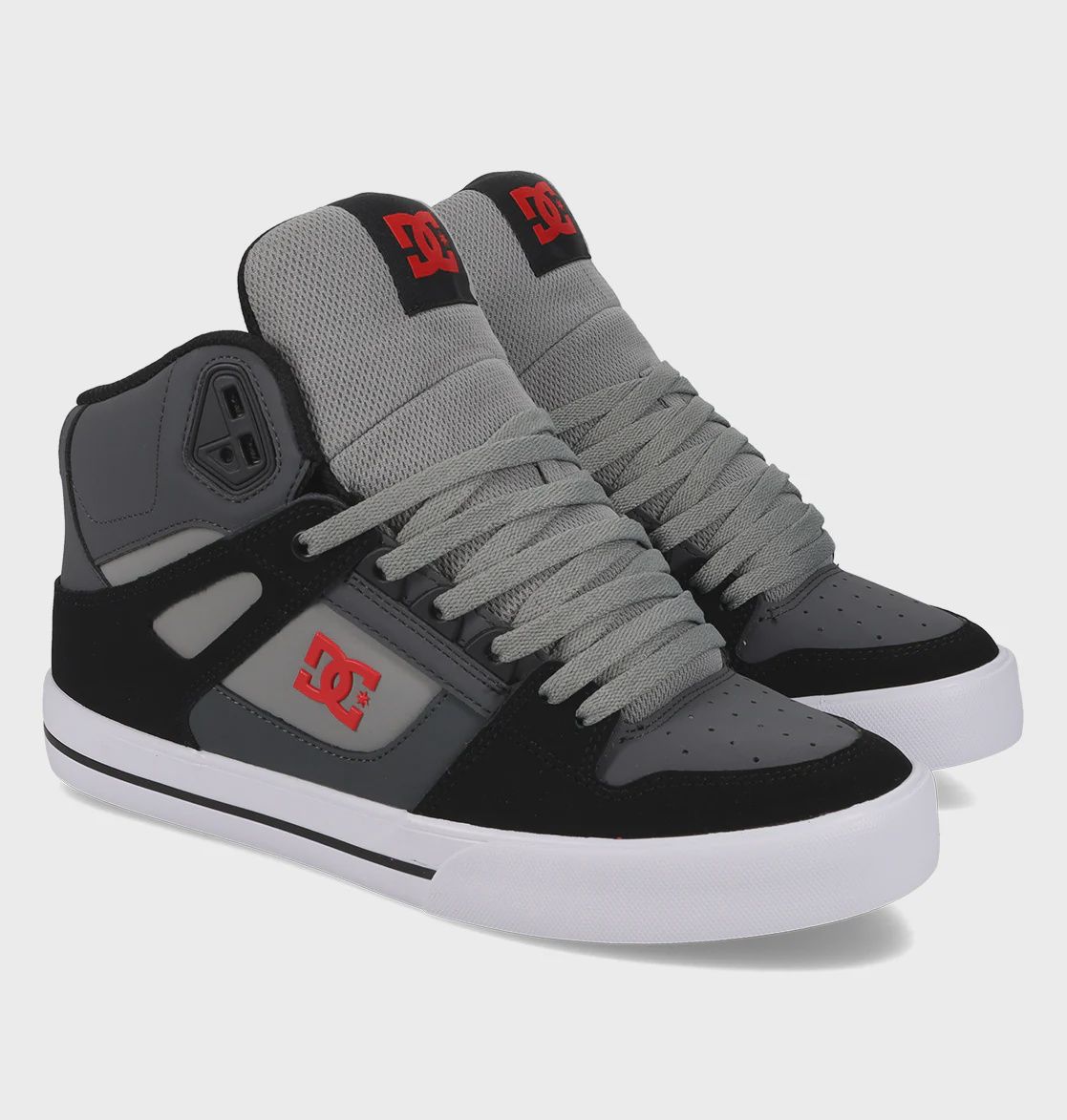 DC Pure High-Top WC - Gry/Blk/Red, Size: 7.0