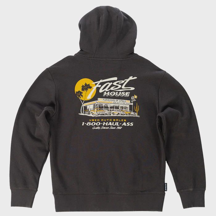 Fasthouse Sunset Hooded Pullover- Vintage Black, Size: S