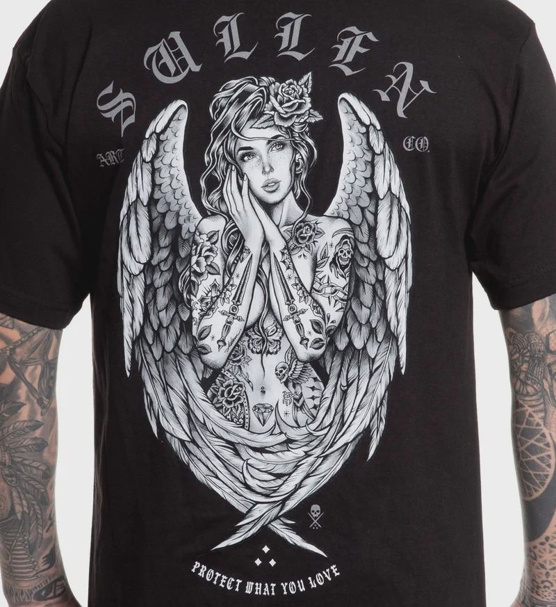 Sullen Dream Angel S/S Tee- Black, Size: S