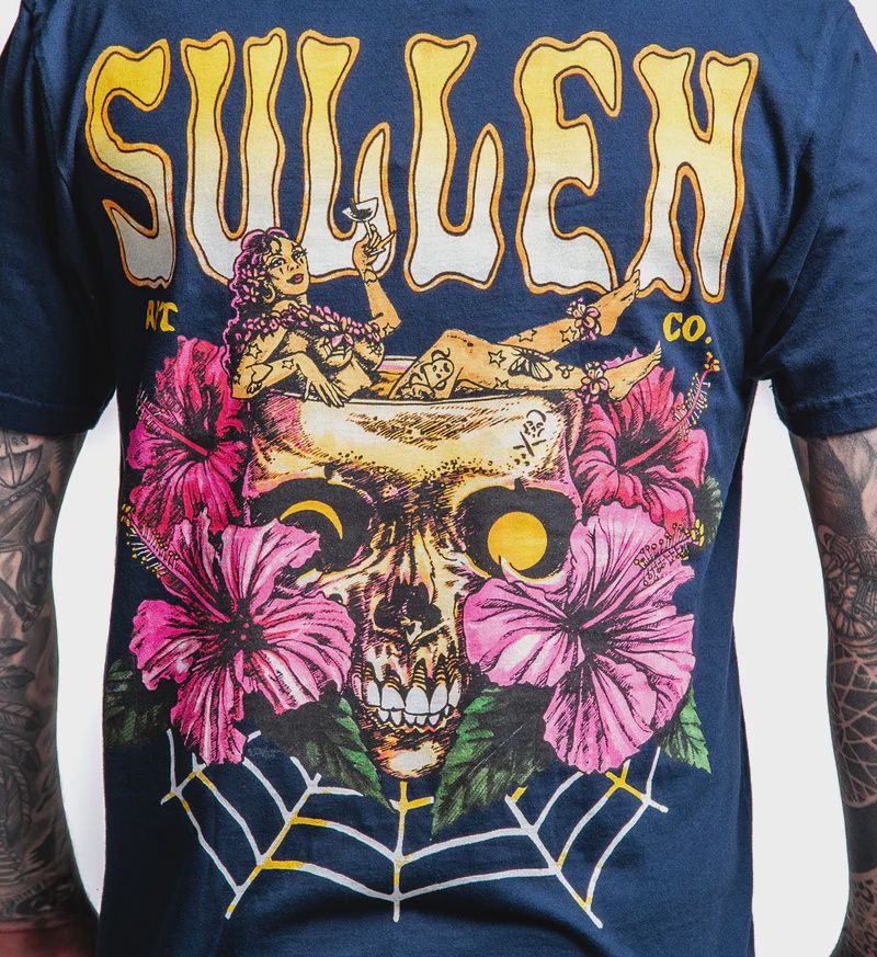 Sullen Skulloha Premium S/S Tee - Pagent Blue, Size: S