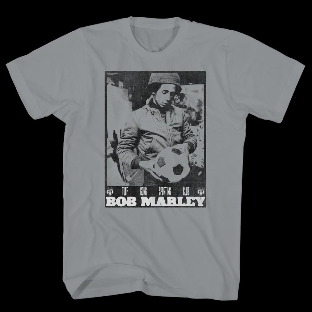 Bob Marley Soccer Phot Gray T shirt, Size: S