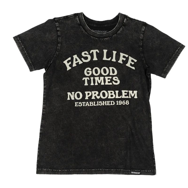Fast House Women's No Problem S/S Tee - Acid Wash