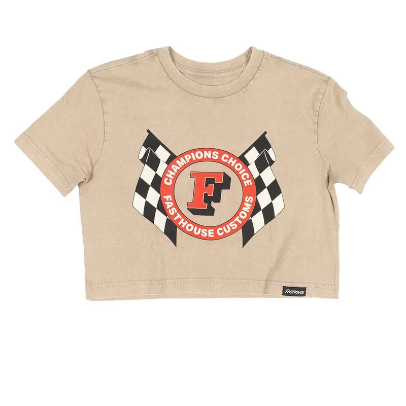 Fast House Women's Champion Crop S/S Tee - Stone Wash