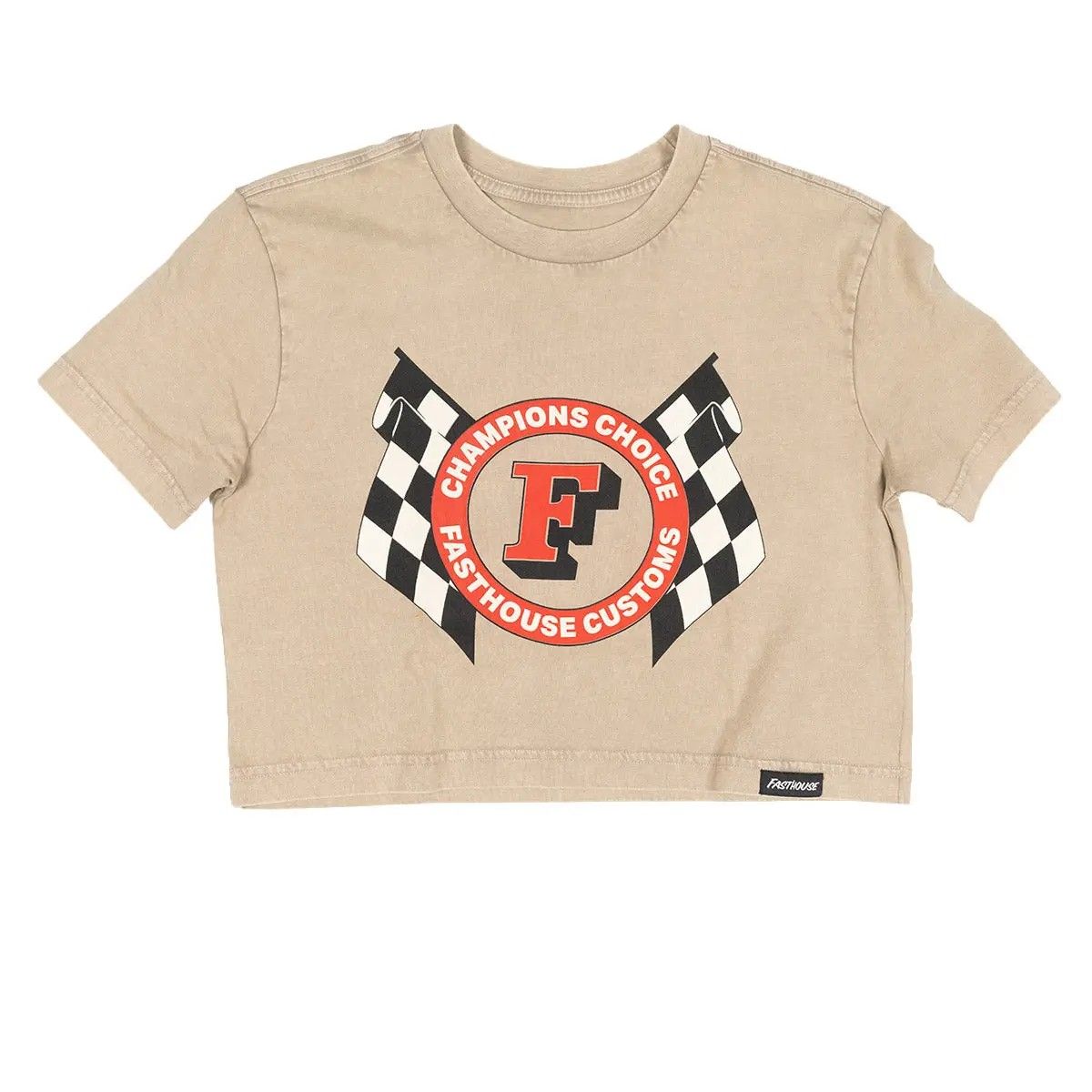Fast House Women's Champion Crop S/S Tee - Stone Wash, Size: S
