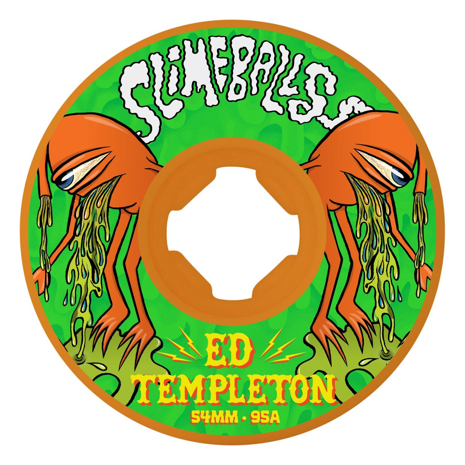Slime Balls 54mm Ed Templeton Vomit Mini Orange Hardline 95a, Size: 54mm