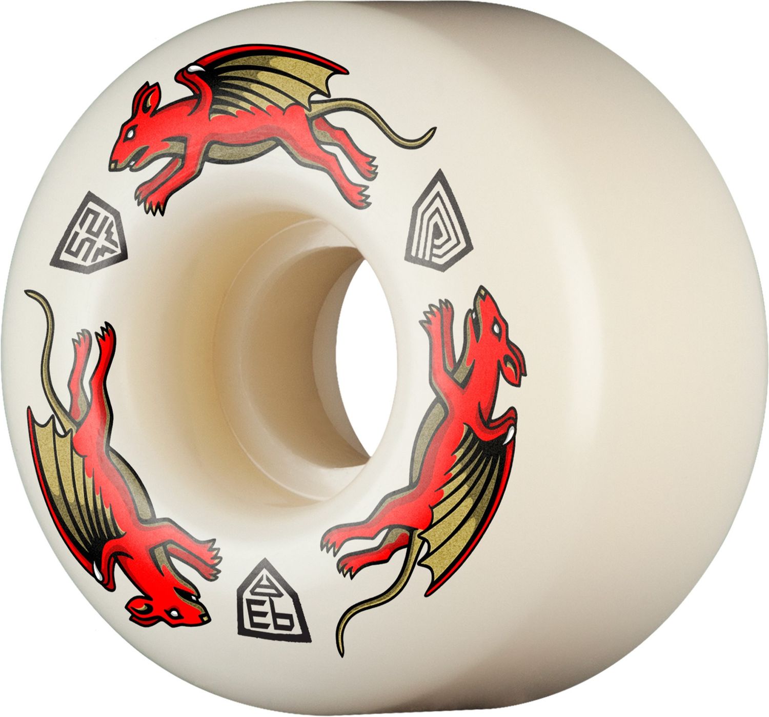 Powell Peralta Red Nano Rat 52mm 93a, Size: 52mm