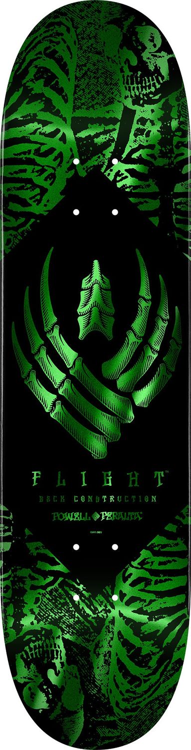 Powell Peralta Flight Skeleton Green Foil 8.5 Deck, Size: 8.5