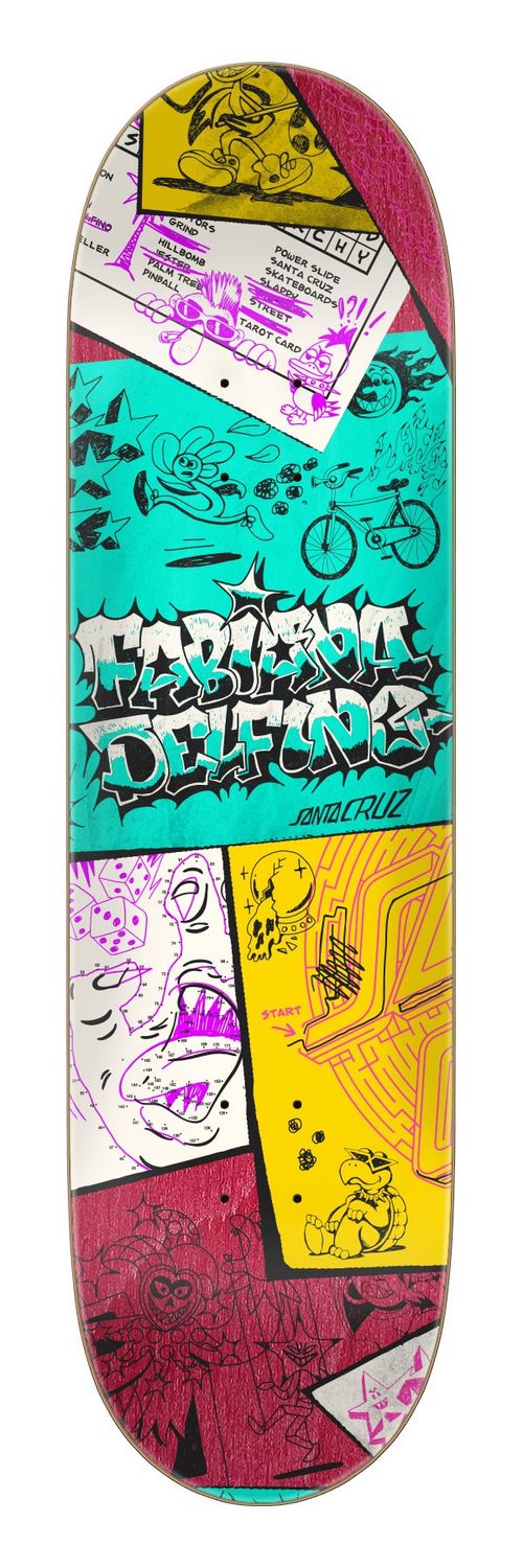 Santa Cruz Delfino Scribble FeelBase Pro 8.25 Deck, Size: 8.25