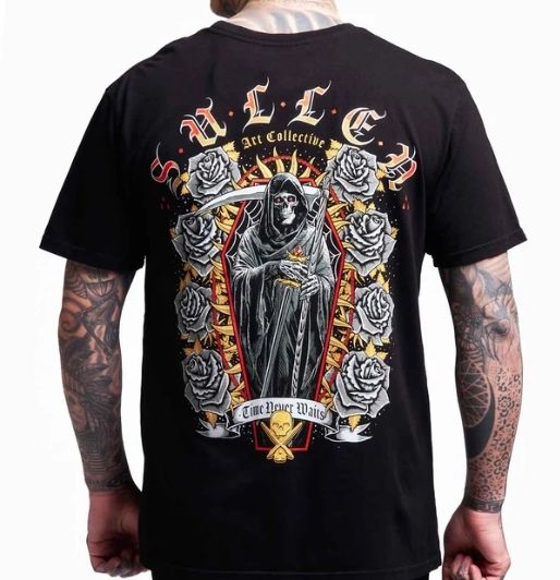 Sullen Time Never Waits S/S Tee - Jet Black, Size: S