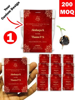 Personalized Paper Pouch Seed Balls Return Gift for Wedding | Pack of 1 Seed Ball