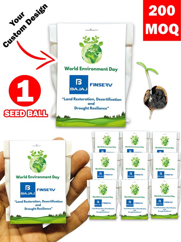 Personalized Paper Pouch Seed Balls Return Gift for Business Gifts | Pack of 1 Seed Ball