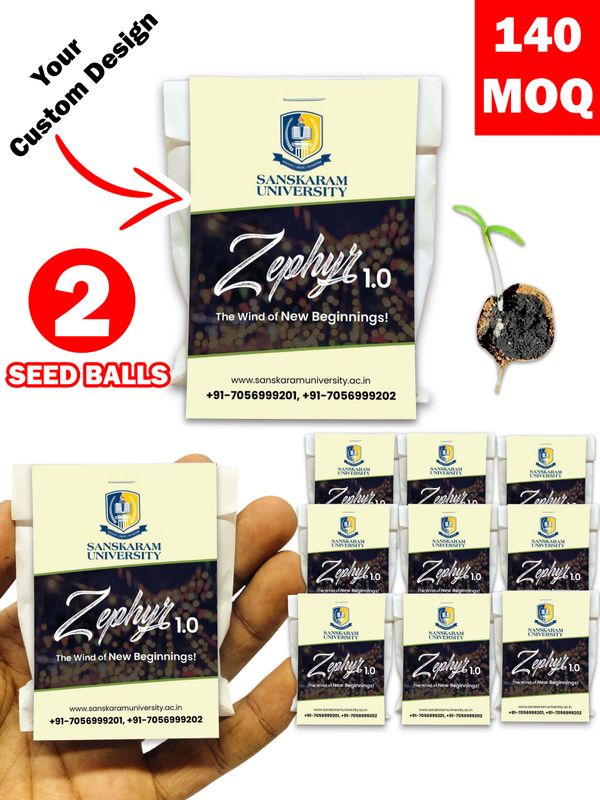 Personalized Paper Pouch Seed Balls Return Gift for Business Gifts | Pack of 2 Seed Ball