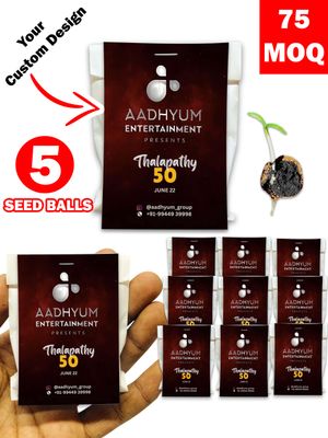Personalized Paper Pouch Seed Balls Return Gift for Business Gifts | Pack of 5 Seed Ball