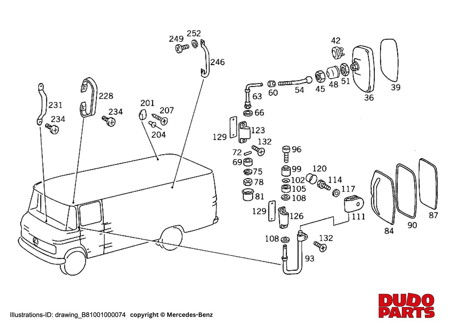 #310 Bracket for Curb-side Mirror