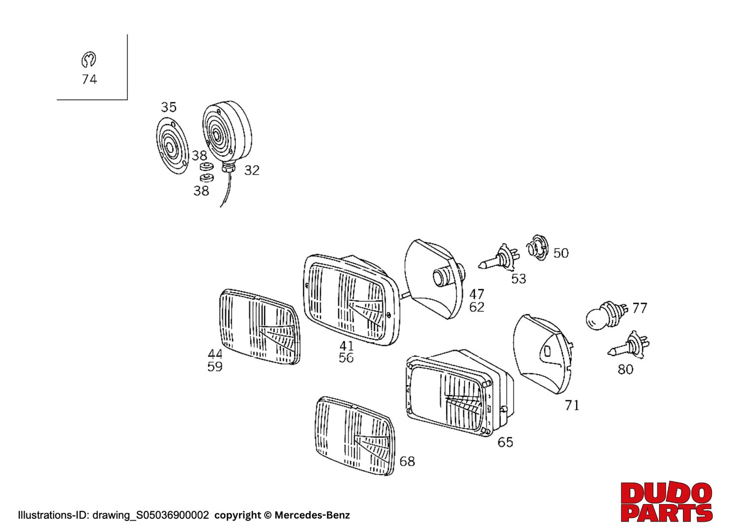 #065 Lampunit Headlight Bosch, Right, H4