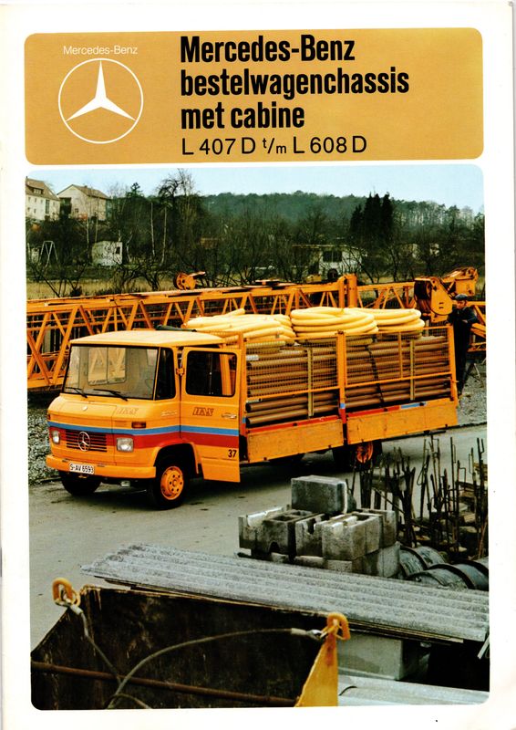 Sales Brochure 'Mercedes-Benz L407D t/m L608D'  (Dutch)