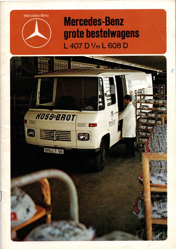 Sales Brochure 'Mercedes-Benz L407D t/m L608D'  (Dutch)