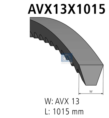 V-belt, L: 1015 mm, W: 13 mm, AVX13X1015