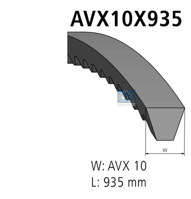 V-belt, L: 935 mm, W: 10 mm, AVX10X935