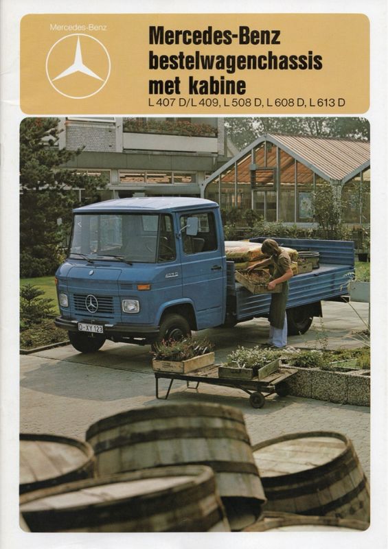 Sales Brochure 'Mercedes-Benz Bestelwagens met kabine' (Dutch)