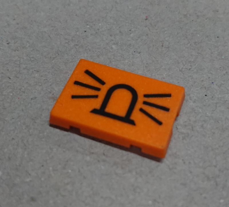 #065 Orange Revolving Beam Signal Lamp Symbol Glass for Dashboard