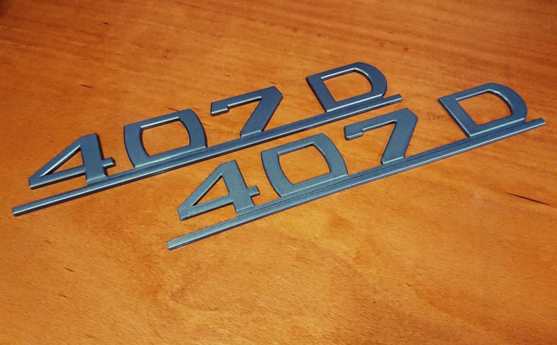 Mercedes 407D Type Designation Emblem SET
