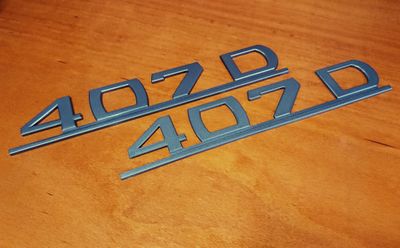 Mercedes 407D Type Designation Emblem SET