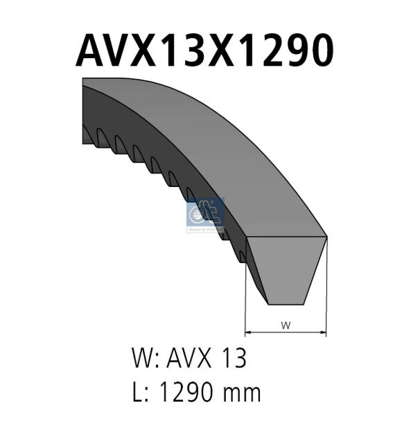 V-belt, L: 1290 mm, W: 13 mm, AVX13X1290 V-belt, L: 1290 mm, W: 13 mm, AVX13X1290